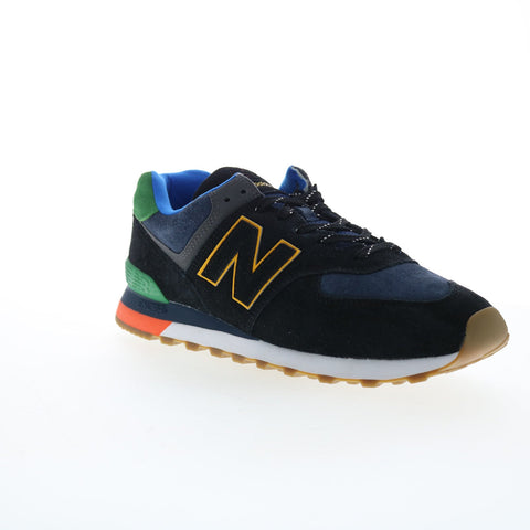 New Balance 574 XML574GF2 Mens Black Suede Lifestyle Sneakers Shoes