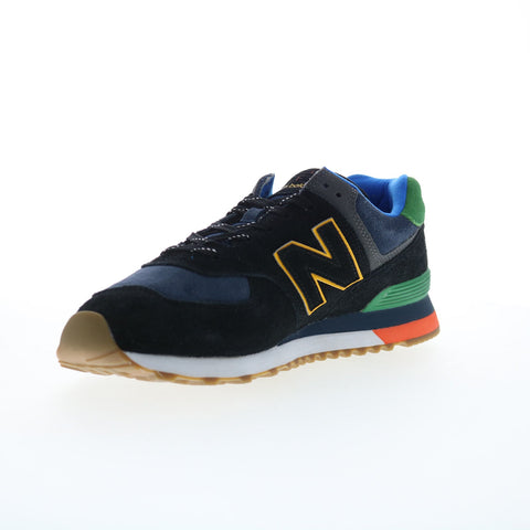 New Balance 574 XML574GF2 Mens Black Suede Lifestyle Sneakers Shoes
