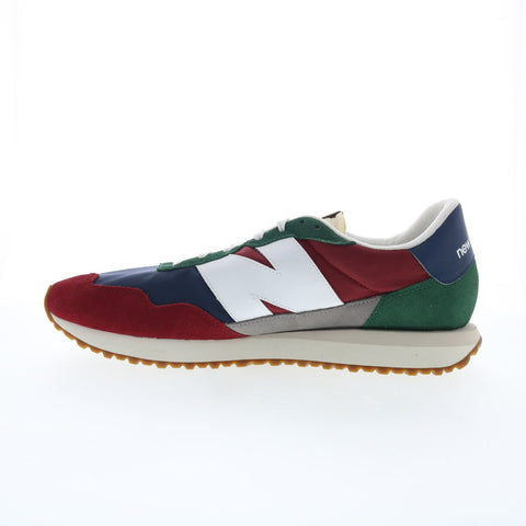 New Balance 237 XMS237EA Mens Red Suede Lifestyle Sneakers Shoes