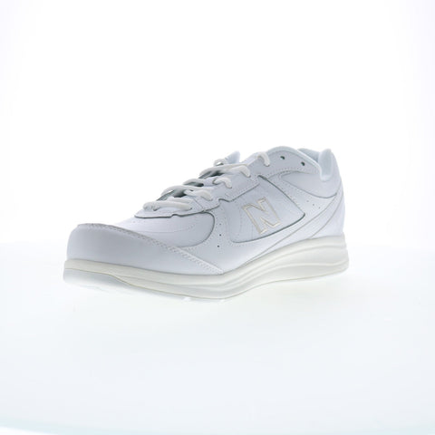 New Balance 577 XMW577WT Mens White Wide Leather Lifestyle Sneakers Shoes