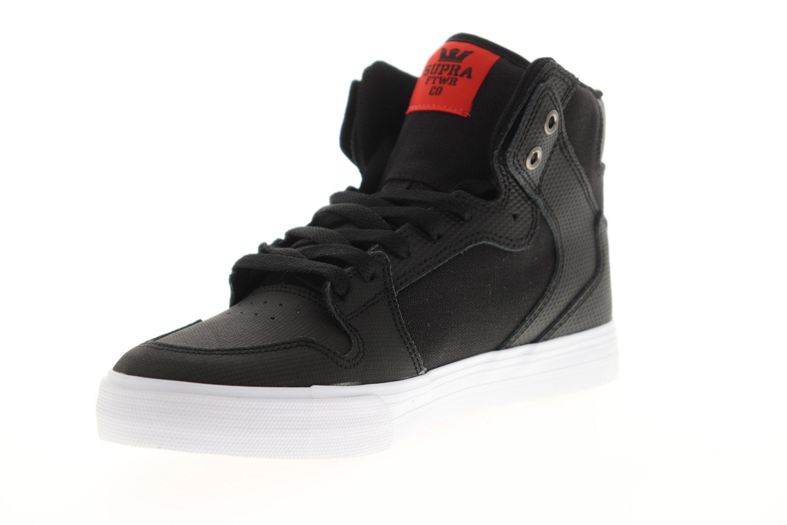 Supra Vaider 08204-039-M Mens Black Leather Surf High Top Skate