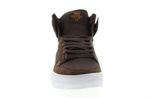 Supra Vaider 08206-274-M Mens Brown Lace Up High Top Sneakers Shoes