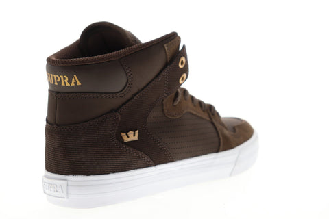 Supra Vaider 08206-274-M Mens Brown Lace Up High Top Sneakers Shoes