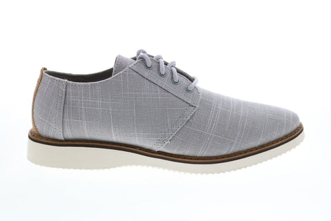 Toms Preston 10011588 Mens Gray Canvas Oxfords & Lace Ups Plain Toe Shoes