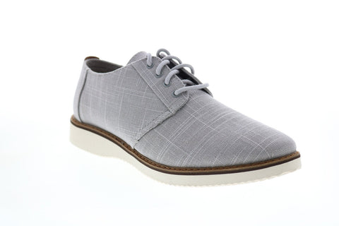 Toms Preston 10011588 Mens Gray Canvas Oxfords & Lace Ups Plain Toe Shoes