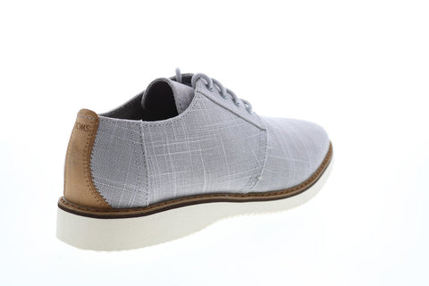 Toms Preston 10011588 Mens Gray Canvas Oxfords & Lace Ups Plain Toe Shoes