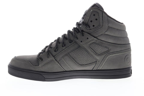 Osiris Clone 1322 2540 Mens Gray Leather Lace Up Athletic Skate Shoes