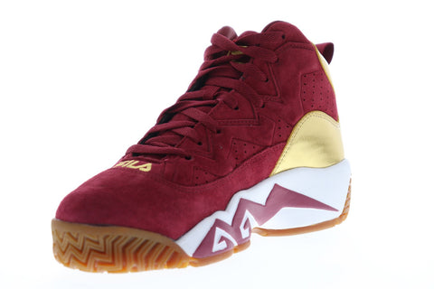 Fila Mb Mens Red Suede Athletic Lace Up Basketball Shoes