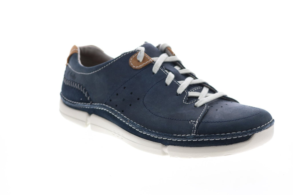 Clarks Trikeyon Mix 26115107 Mens Blue Leather Lifestyle Sneakers Shoe ...