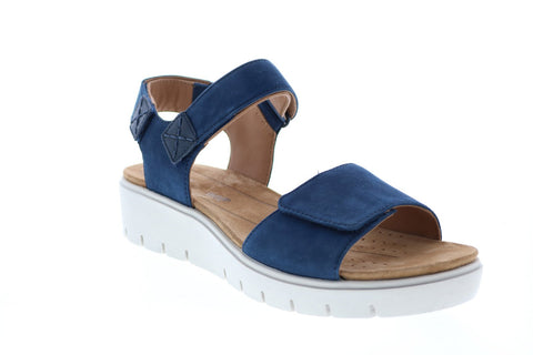 Clarks Un Karely Bay 26132810 Womens Blue Wide Slingback Sandals Shoes