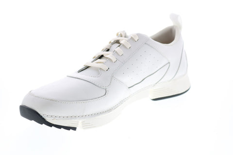 Clarks Tri Sprint 26149468 Mens White Leather Lifestyle Sneakers Shoes