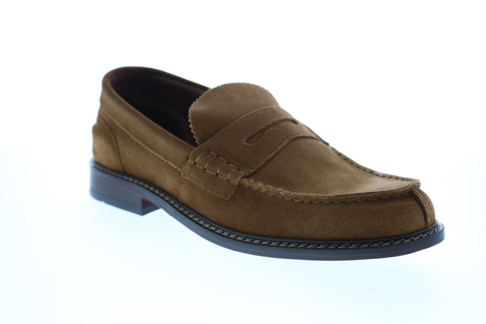 Men's tobacco brown suede leather Penny Loafers