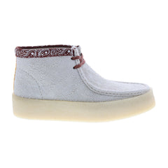 Clarks Wallabee Cup Boot 26167977 Mens White Suede Lace Up Chukkas Boots