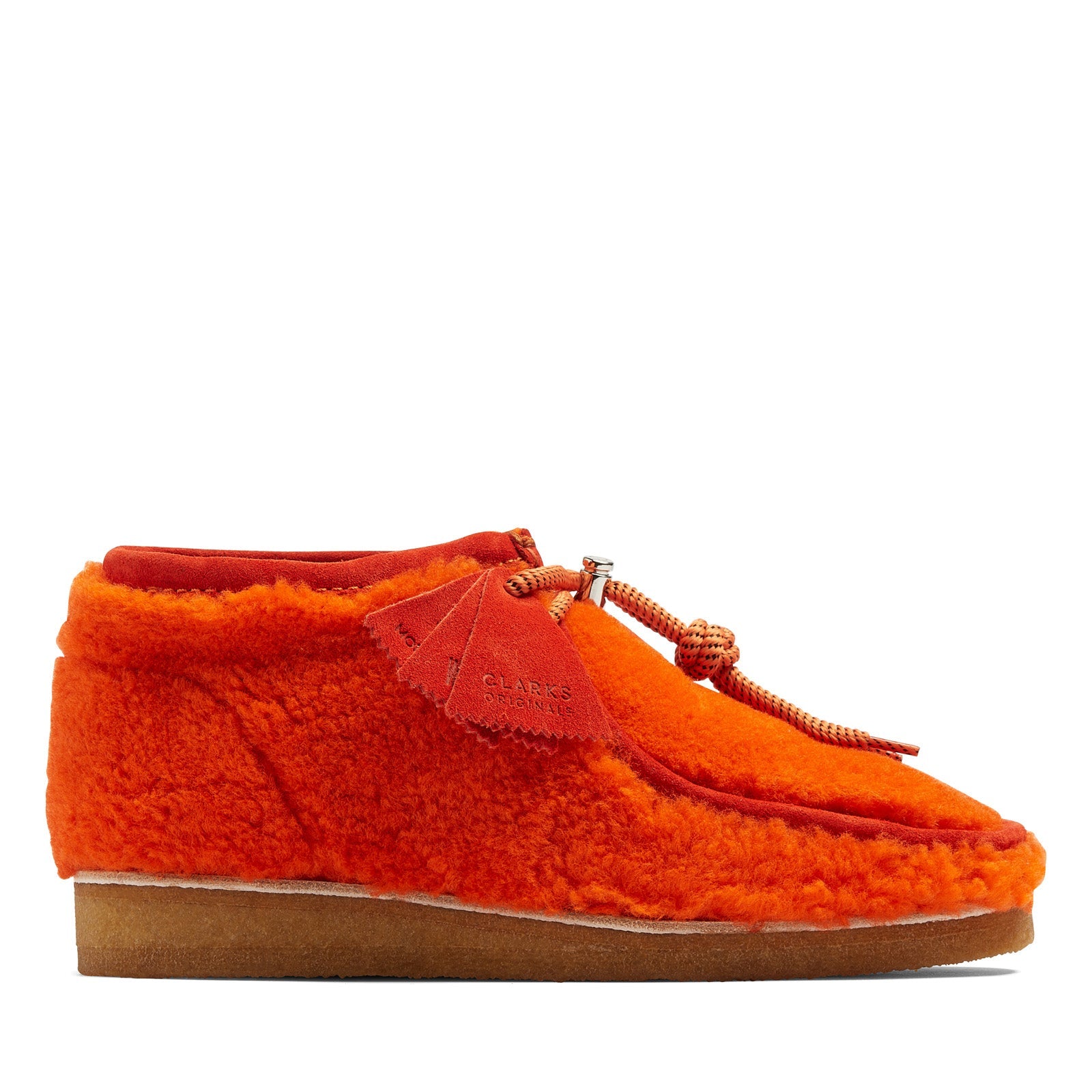 orange wallabees clarks