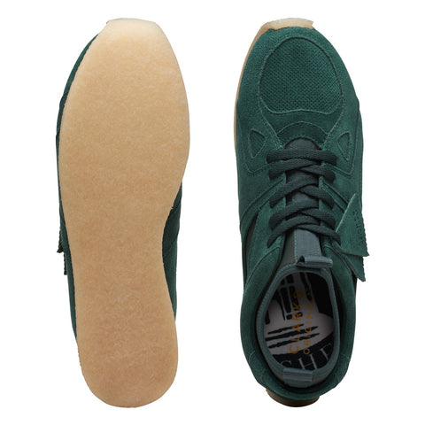 Clarks Breacon 26168855 Mens Green Suede Lifestyle Sneakers Shoes