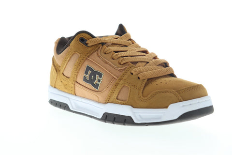DC Stag 320188 Mens Brown Suede Nubuck Lace Up Athletic Skate Shoes