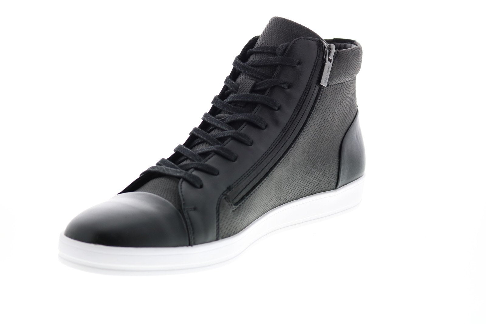 Calvin Klein Berke Emboss Shoes Leather - Snea Ruze Designer 34F1663-BLK Black Mens