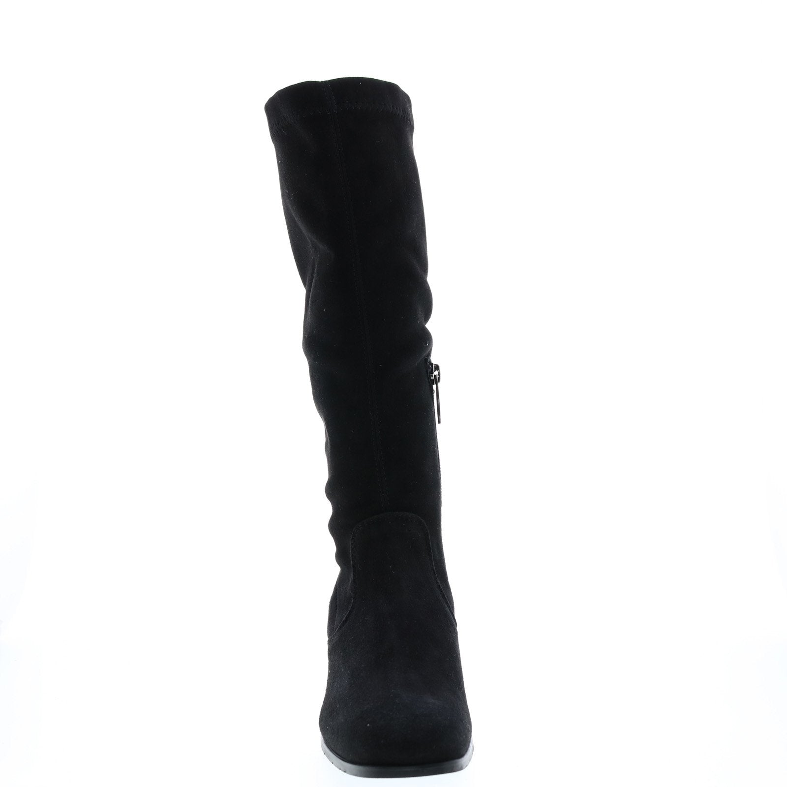 Aquatalia Livia Dr Sde Stetch Sde Womens Black Suede Zipper Knee