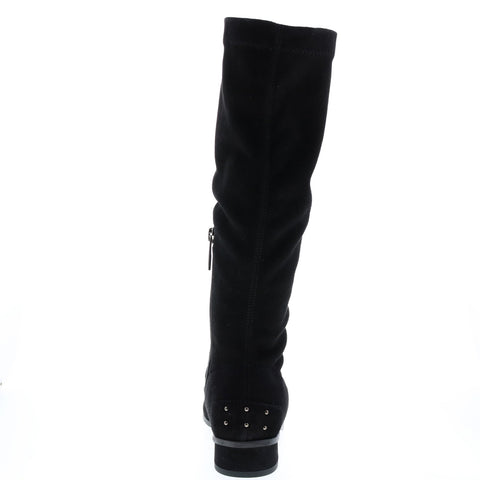 Aquatalia Livia Dr Sde Stetch Sde Womens Black Suede Zipper Knee