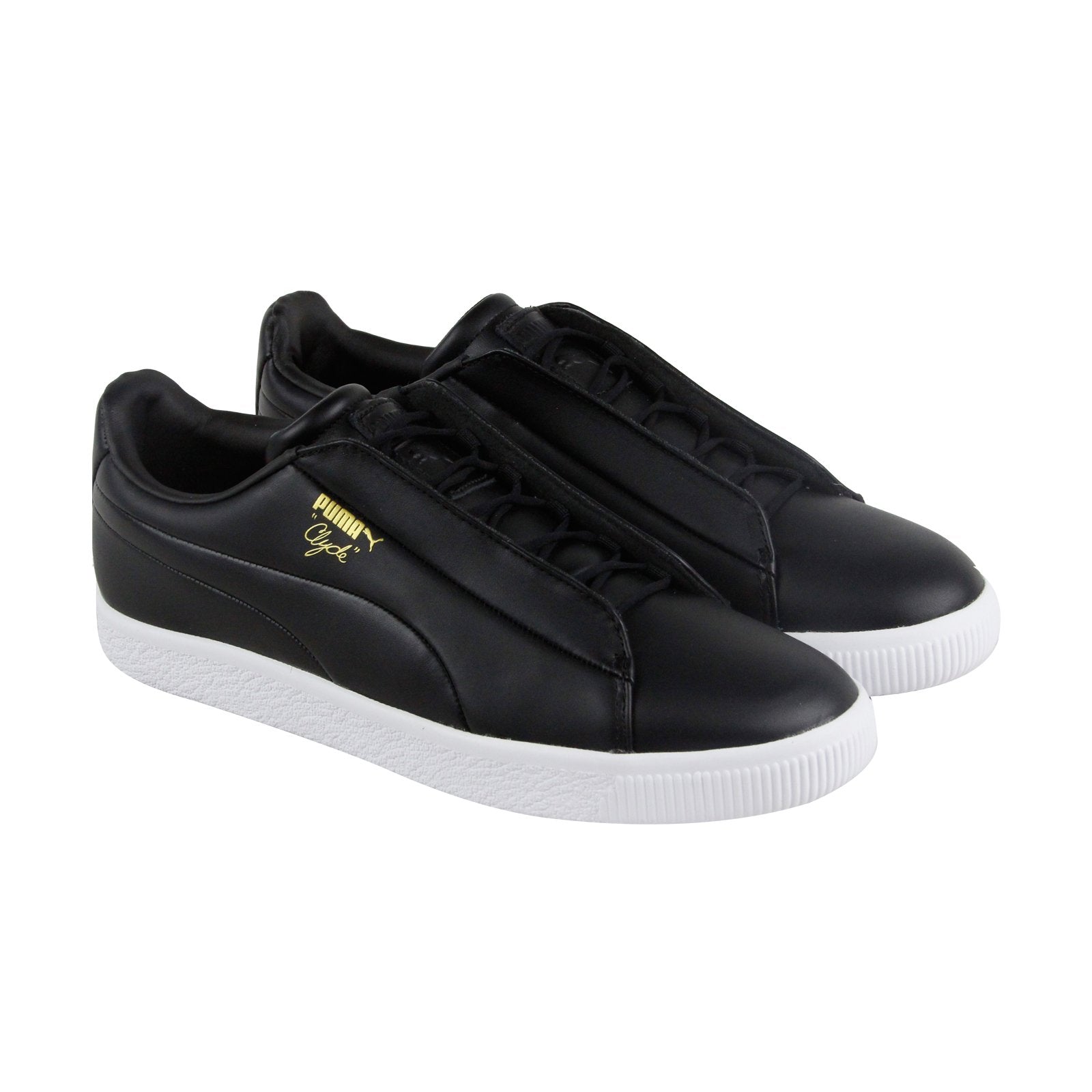 Puma clyde clearance black leather