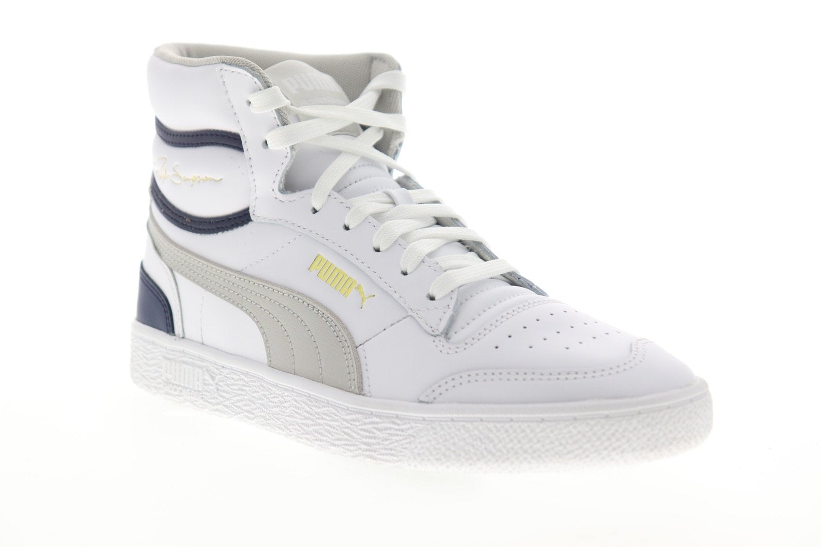 Puma Ralph Sampson Mid 37084704 Mens White Leather Basketball 