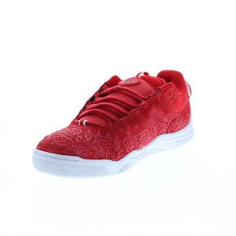 ES Evant 5101000171616 Mens Red Suede Lace Up Skate Inspired Sneakers Shoes