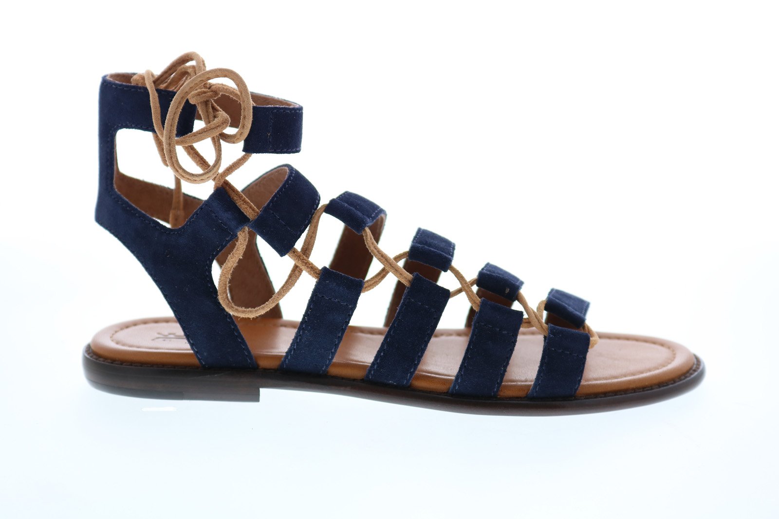 Dolce & Gabbana Calfskin Pantheon Gladiator Sandals In Dark Blue | ModeSens