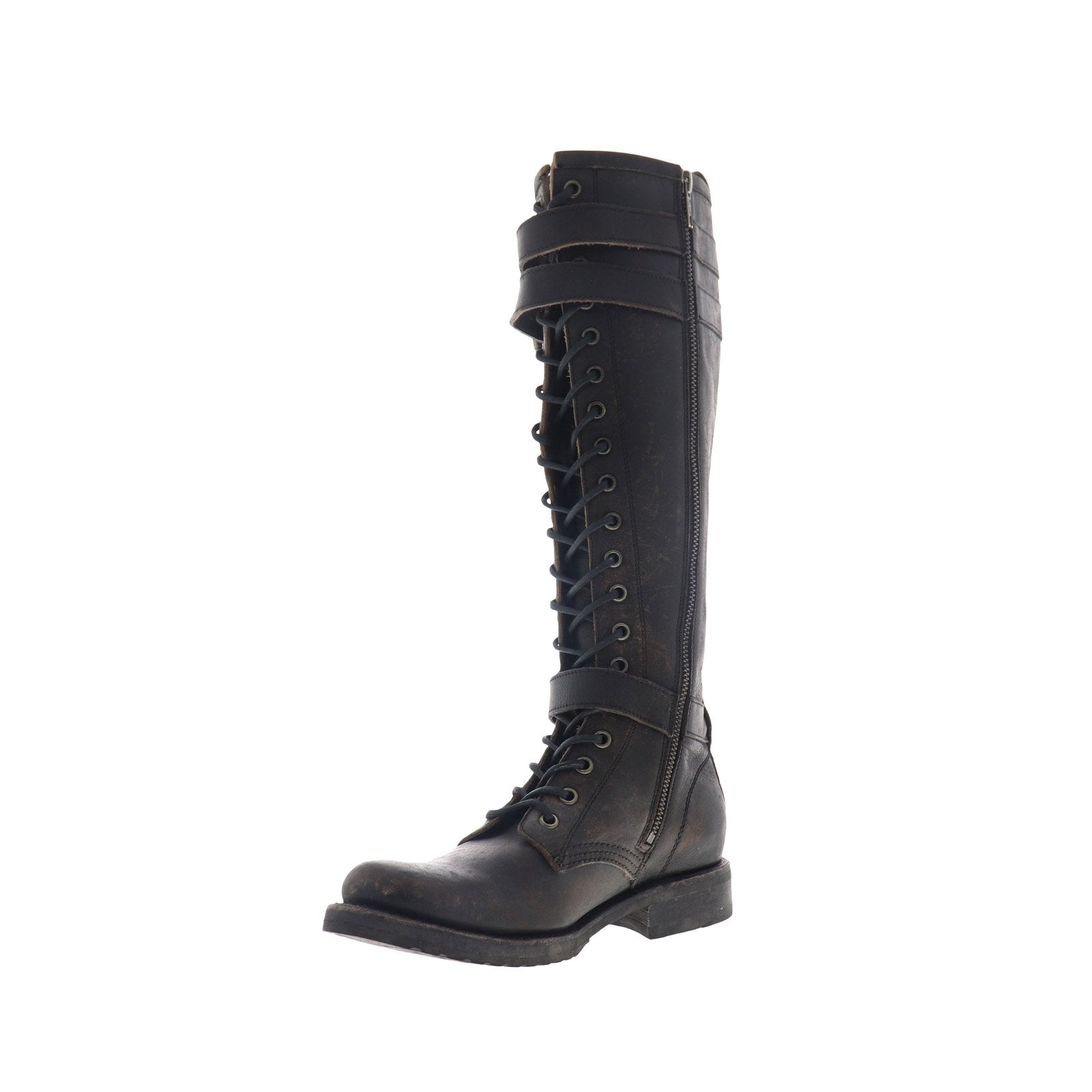 Marella Shoes  Womens Leather Combat Boots Black ~ Clec Education