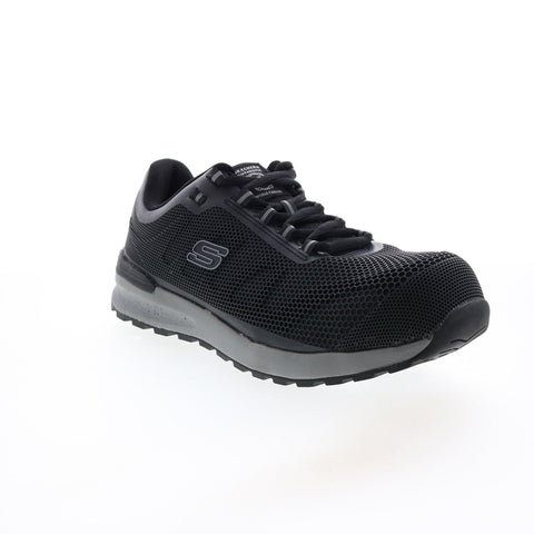 Skechers Bulkin Composite Toe 77180 Mens Black Athletic Work Shoes Ruze Shoes