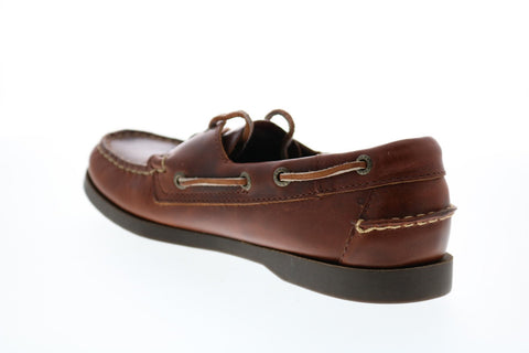 Sebago  Docksides B72743 Mens Brown Leather Lace Up Boat Shoes Loafers