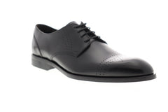 Bruno Magli Lugano BM600427 Mens Black Leather Low Top Plain Toe Oxfords Shoes