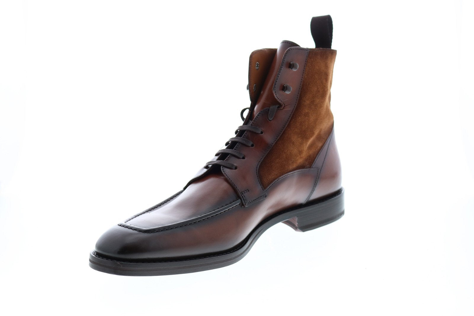 Bruno Magli Savino BM600587 Mens Brown Leather Lace Up Dress Boots