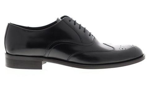 Bruno Magli Argo BM600596 Mens Black Leather Lace Up Wingtip