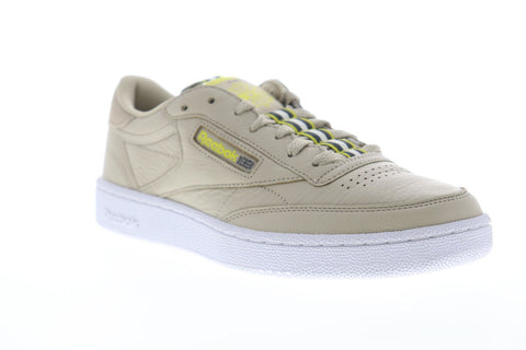 Reebok Club C 85 MU CN6865 Mens Beige Leather Lace Up Low Top Sneakers Shoes