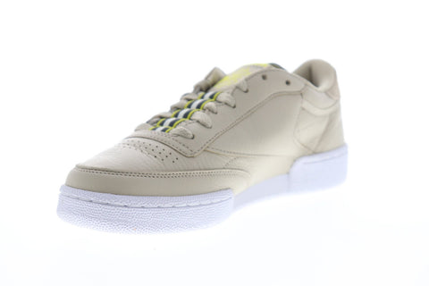 Reebok Club C 85 MU CN6865 Mens Beige Leather Lace Up Low Top Sneakers Shoes