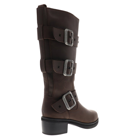 Harley-Davidson Bostwick D84312 Womens Brown Leather Zipper Motorcycle Boots Shoes