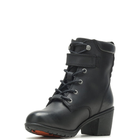 Harley-Davidson Fannin 5" Lace D84642 Womens Black Leather Motorcycle Boots