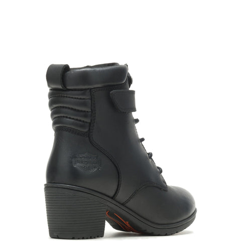 Harley-Davidson Fannin 5" Lace D84642 Womens Black Leather Motorcycle Boots