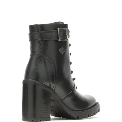 Harley-Davidson Adina Lace D84729 Womens Black Leather Motorcycle Boots