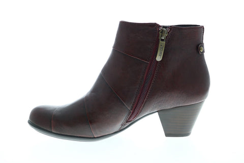 Earth Hope Brush Off Womens Burgundy Leather Ankle Booties Boots Ruze Shoes