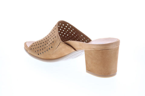 Earth Inc. Ibiza Slide Heel Womens Brown Suede Mules Heels Shoes