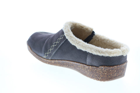 Earth Origins Johanna Womens Gray Suede Slip On Clogs Slippers Shoes