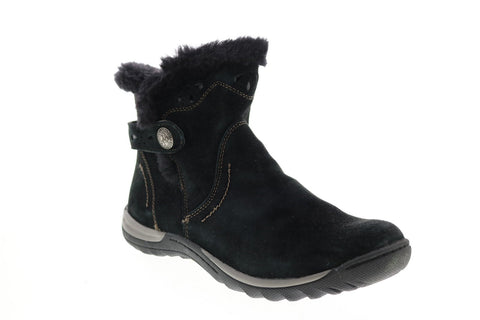 Earth Origins Karlene Womens Black Suede Slip On Ankle & Booties Boots