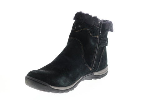 Earth Origins Karlene Womens Black Suede Slip On Ankle & Booties Boots