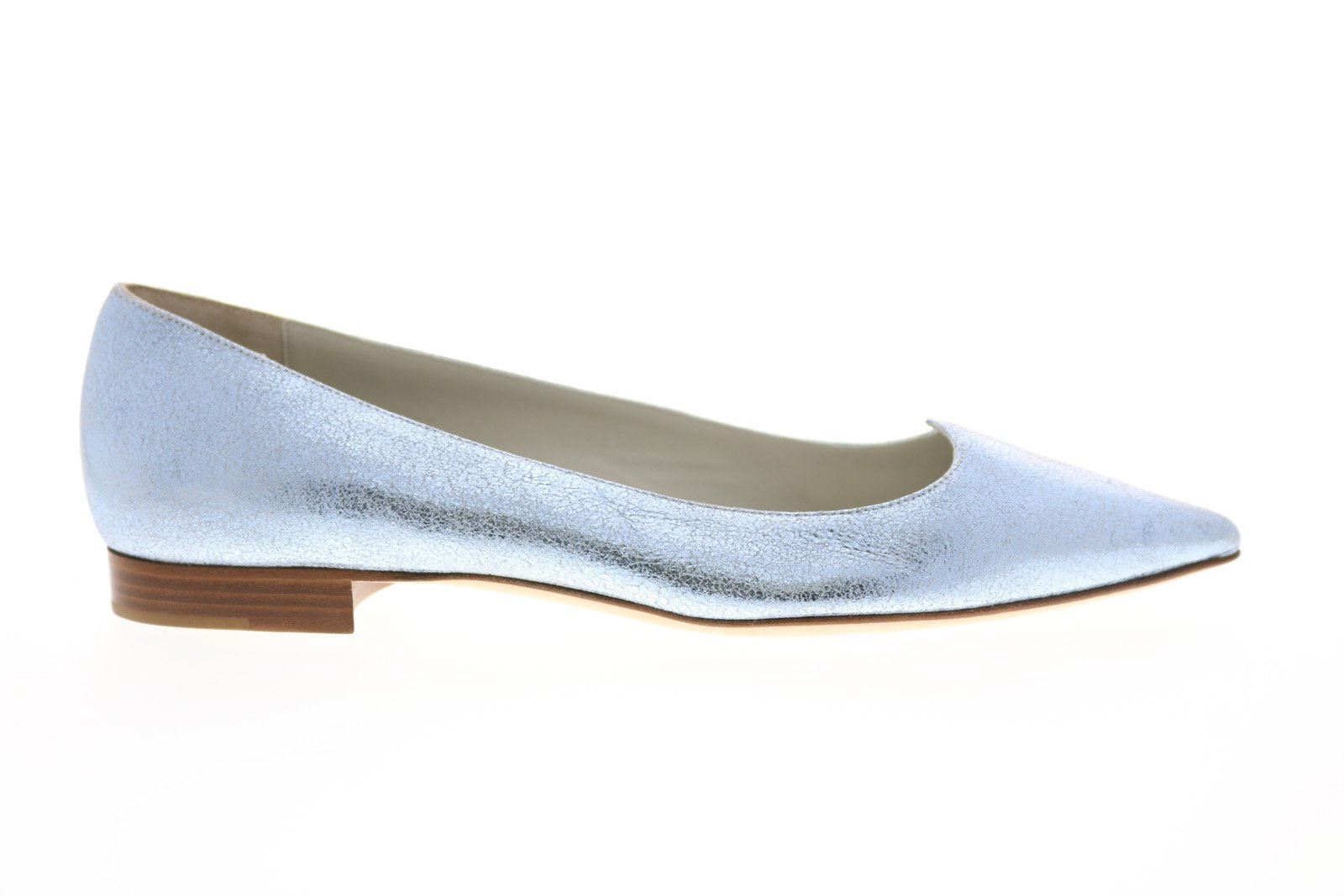 Bruno Magli Greta Womens Silver Suede Slip On Ballet Flats Shoes