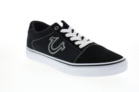 True Religion Nuno Mens Black Canvas Suede Lace Up Lifestyle Sneakers Shoes