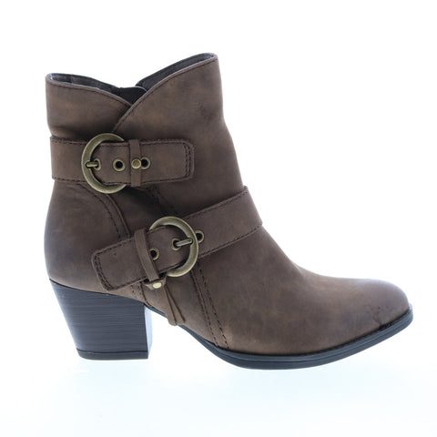 Earth Inc. Olive Boot Womens Brown Suede Zipper Ankle & Booties Boots