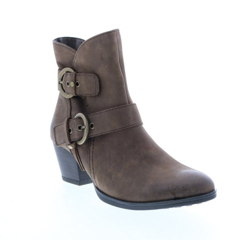 Earth Inc. Olive Boot Womens Brown Suede Zipper Ankle & Booties Boots