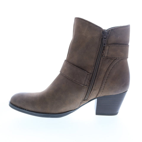 Earth Inc. Olive Boot Womens Brown Suede Zipper Ankle & Booties Boots