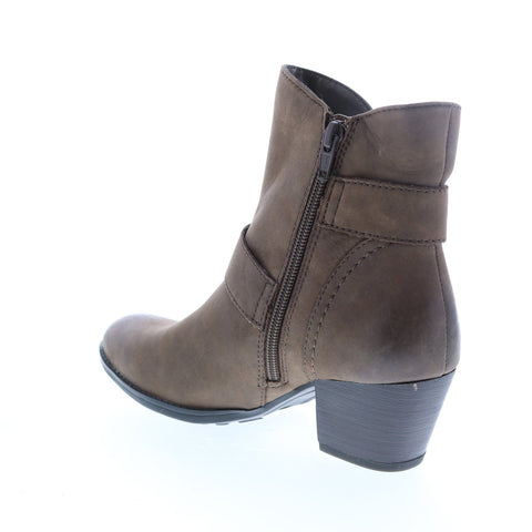 Earth Inc. Olive Boot Womens Brown Suede Zipper Ankle & Booties Boots